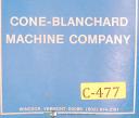 Cone-Cone Blanchard-Blanchard-Cone Blanchard #18, Grinder, Operations and Part List Manual Year (1972)-#18-18-No. 18-01